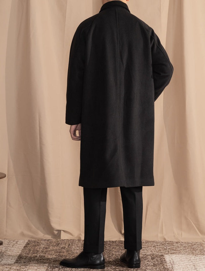 Manteau long texturé en mélange de laine équestre