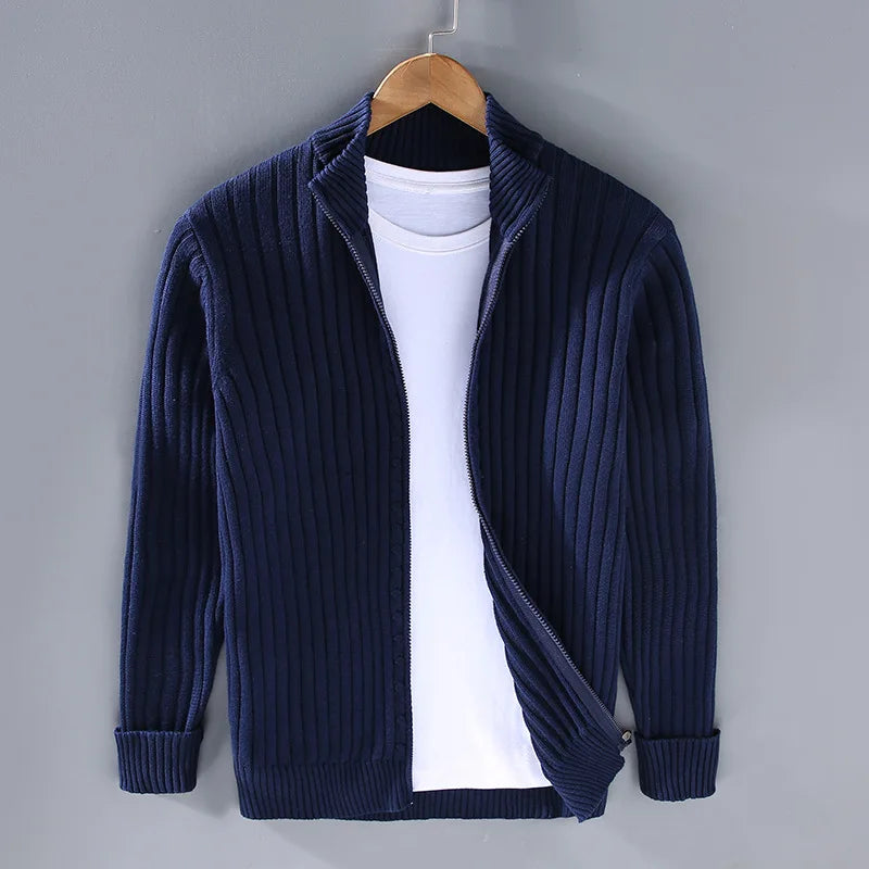 Veste en tricot Thorne (Cardigan zippé côtelé)