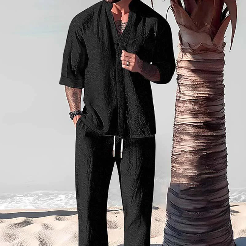 Ensemble estival Eton — Chemise en lin et pantalon