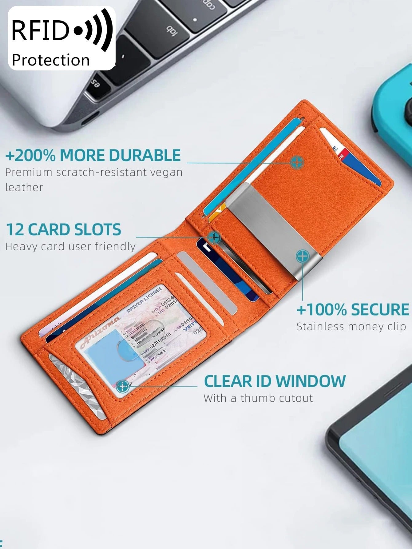 Portefeuille RFID en carbone Fayymont — Mince. Sécurisé. Intransigeant