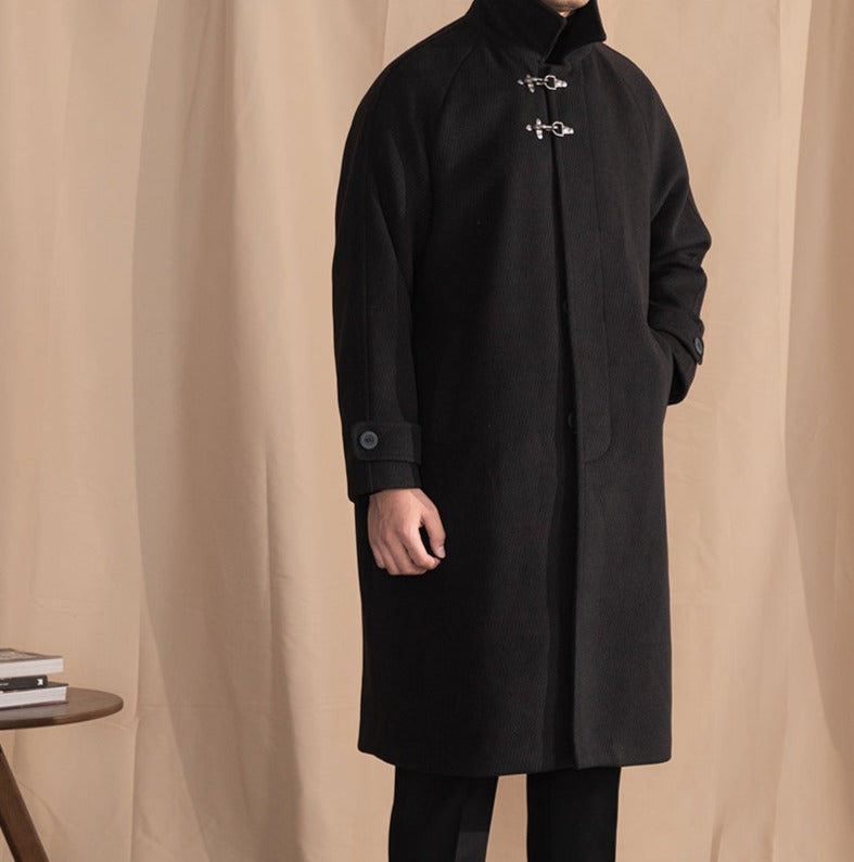 Manteau long texturé en mélange de laine équestre