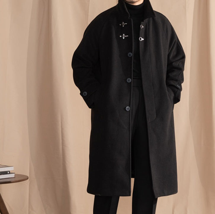 Manteau long texturé en mélange de laine équestre