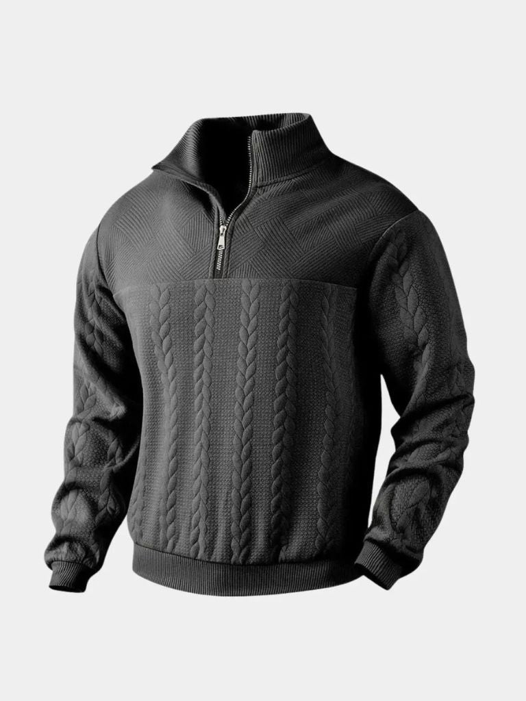Pull-over essentiel Henley à fermeture éclair quart - Fayymont Co