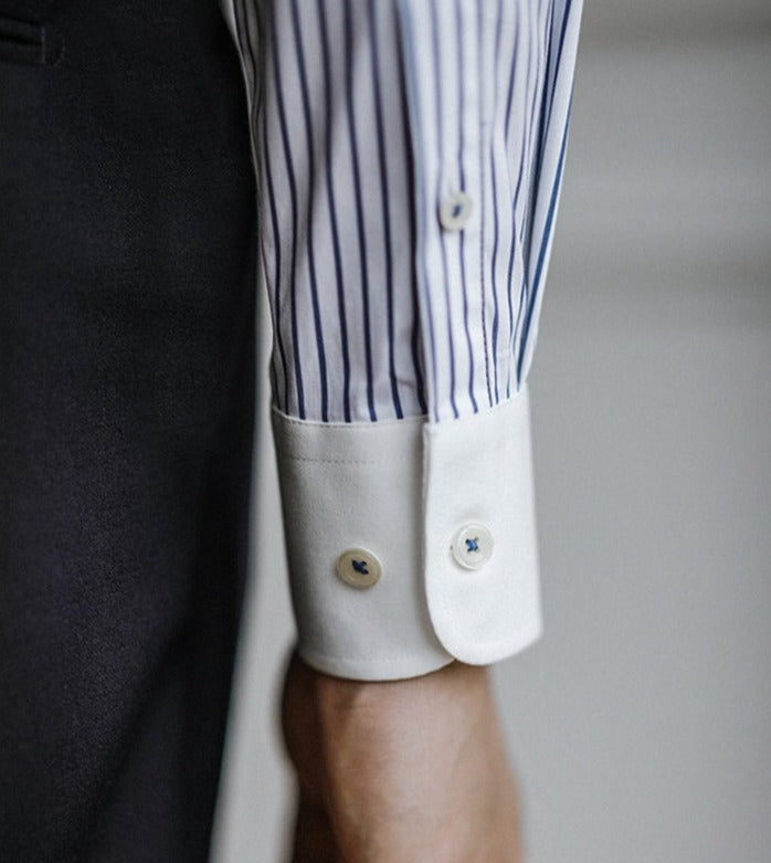 Business Slim Fit gestreiftes Hemd