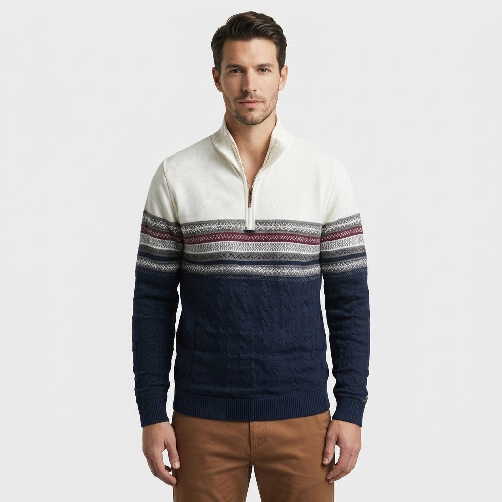 Half Zip Knit Pullover Sweater - Fayymont Co