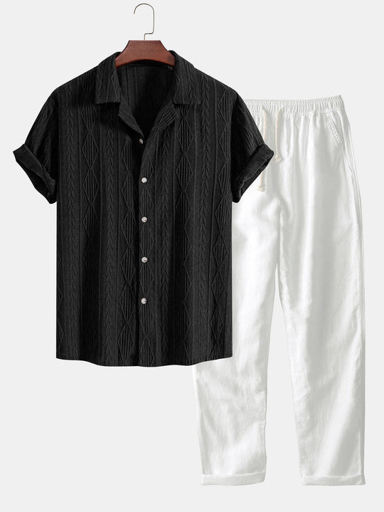 Kubanisches Hemd & Leinenhose mit geradem Bein