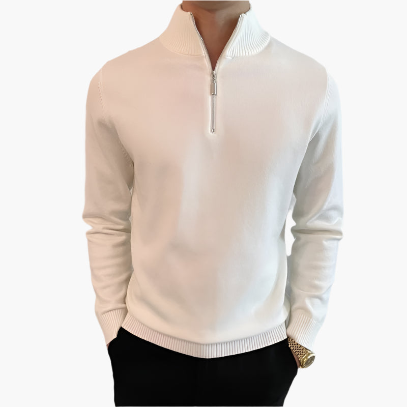 Pull Vaduz à demi-fermeture éclair fine