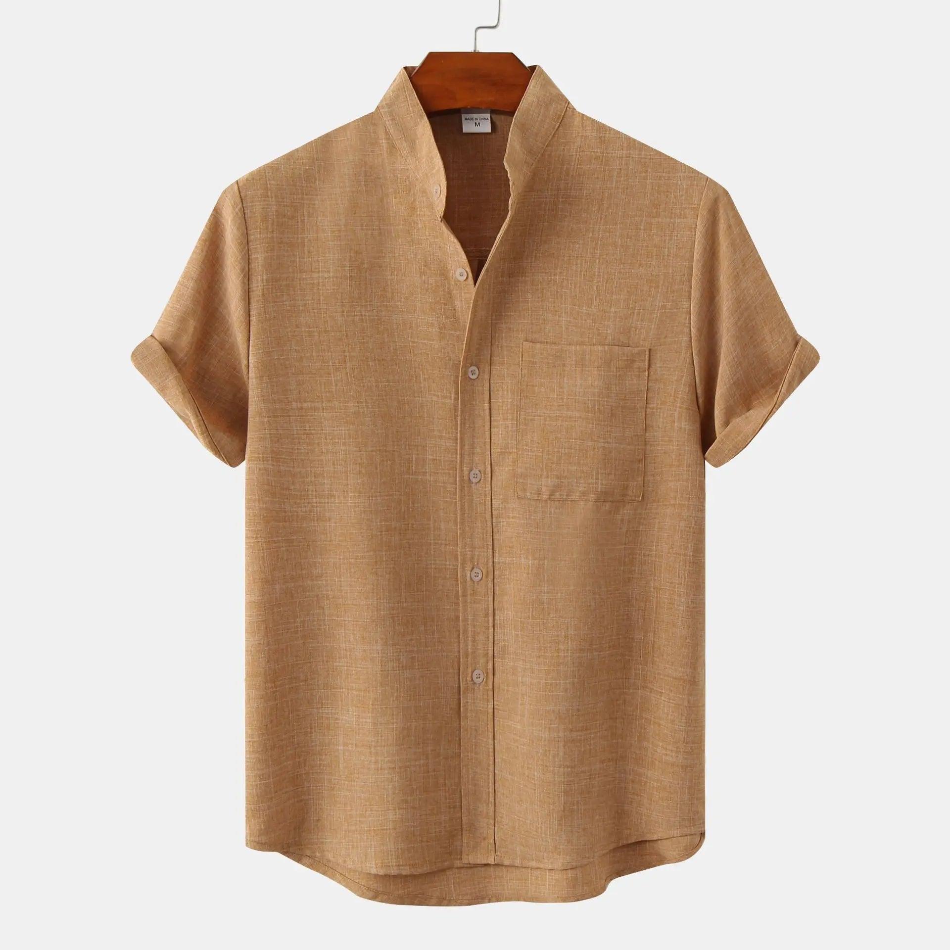 Chemise en lin pour homme style décontracté