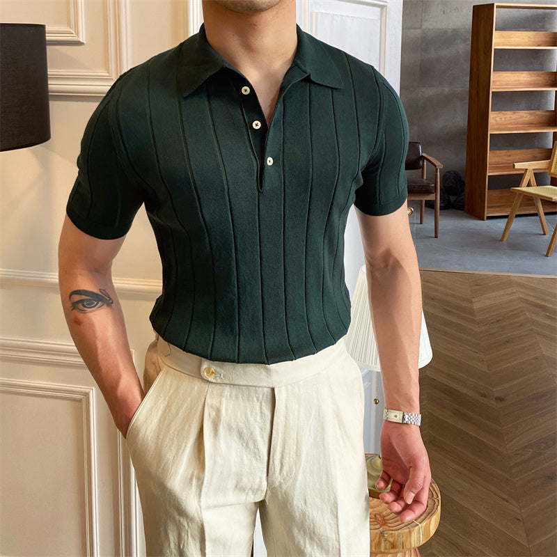 Polo tricoté élégance plissée