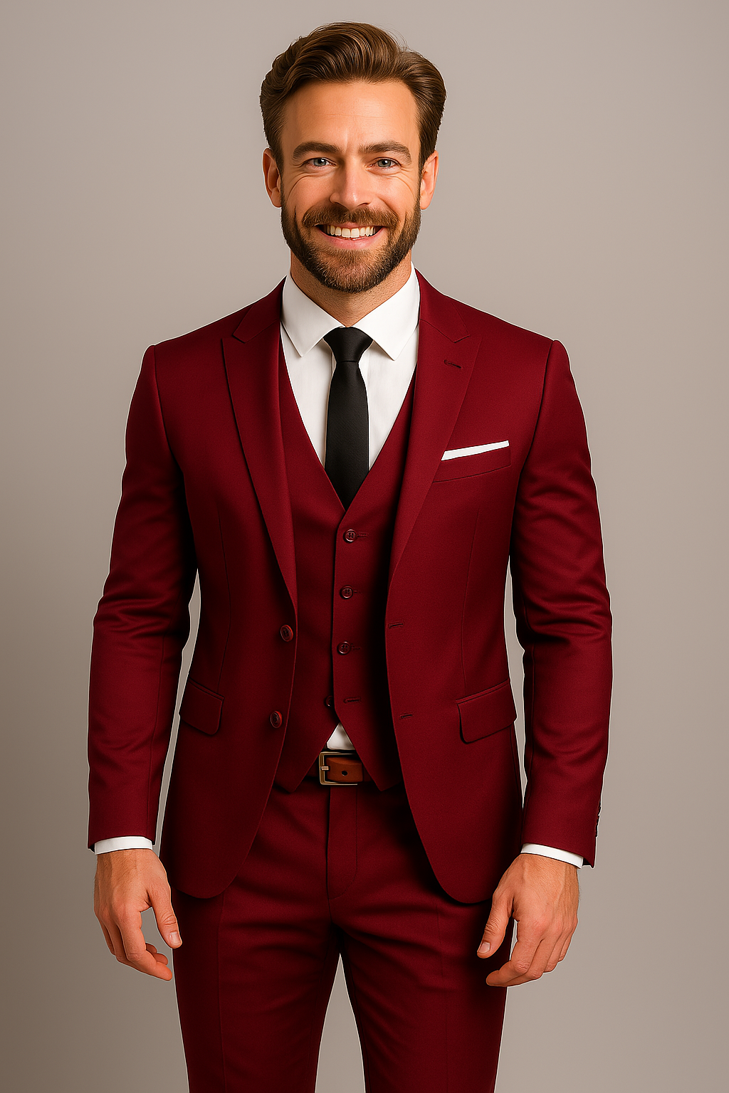 Costume slim 3 pièces pour homme – Veste ajustée, gilet et pantalon pour occasions formelles