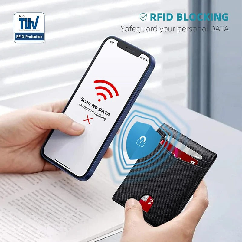 Luxus Herren Carbonfaser RFID Geldbörse - Schlanker, kleiner und stilvoller Geldhalter