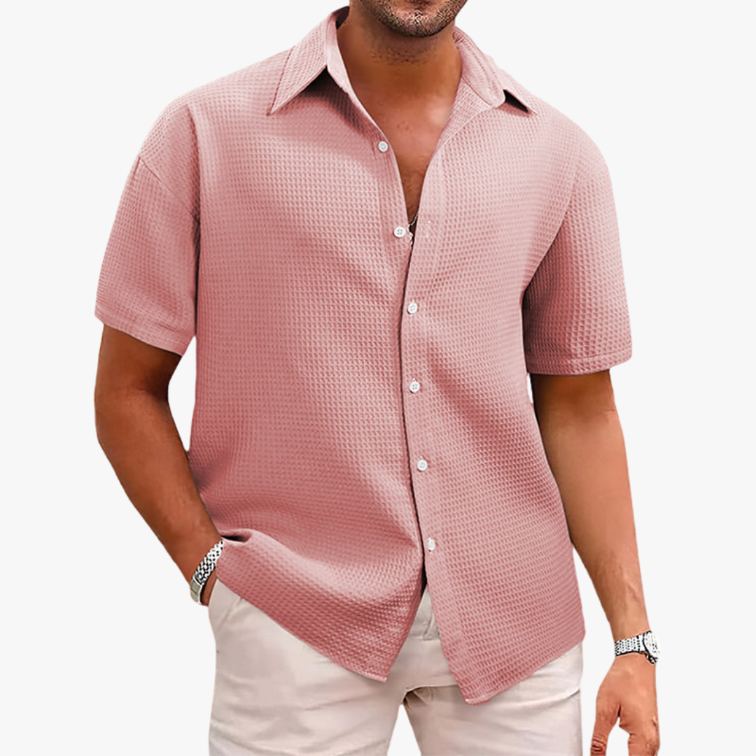 Polo en maille gaufrée