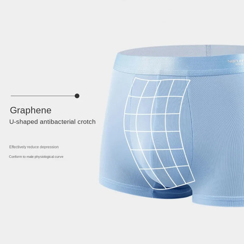 Lot de 4 boxers pour hommes en soie glacée, respirants et confortables
