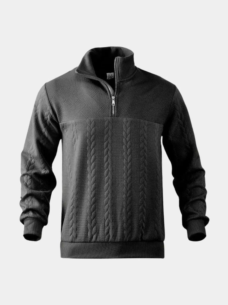 Pull-over essentiel Henley à fermeture éclair quart - Fayymont Co