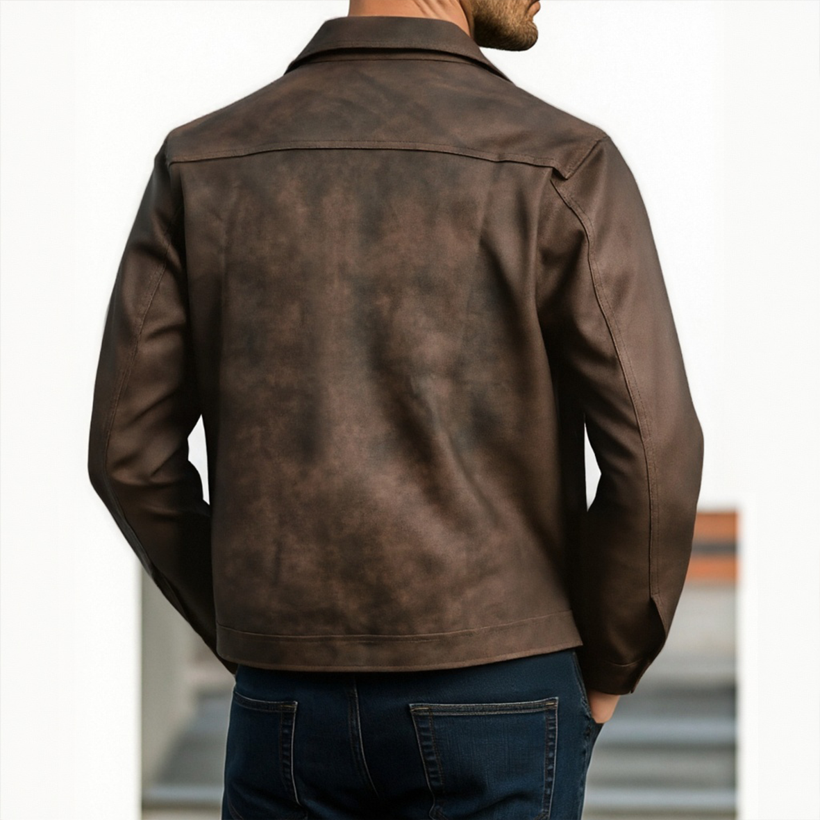 Men's Classic Fashion Zipper Leather Jacket