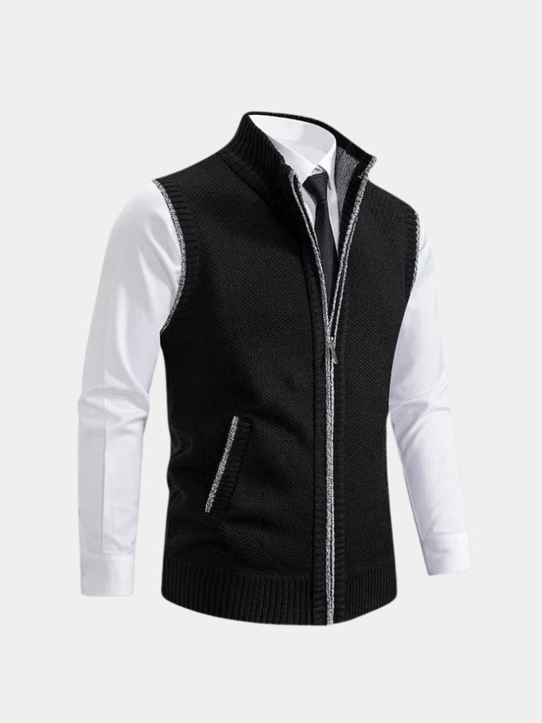 Elegante Strickweste mit durchgehendem Reißverschluss - Fayymont Co