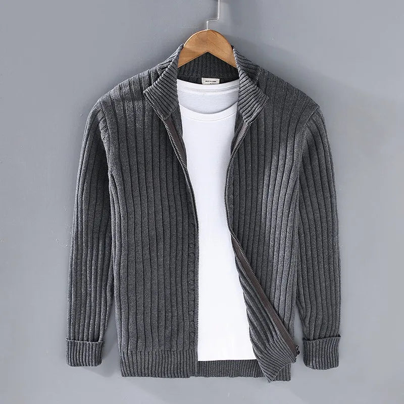 Thorne Strickjacke (Rippstrick-Zip-Kardigan)