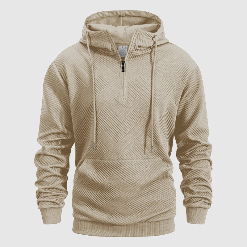 QuarterZip Hoodie mit strukturiertem Muster