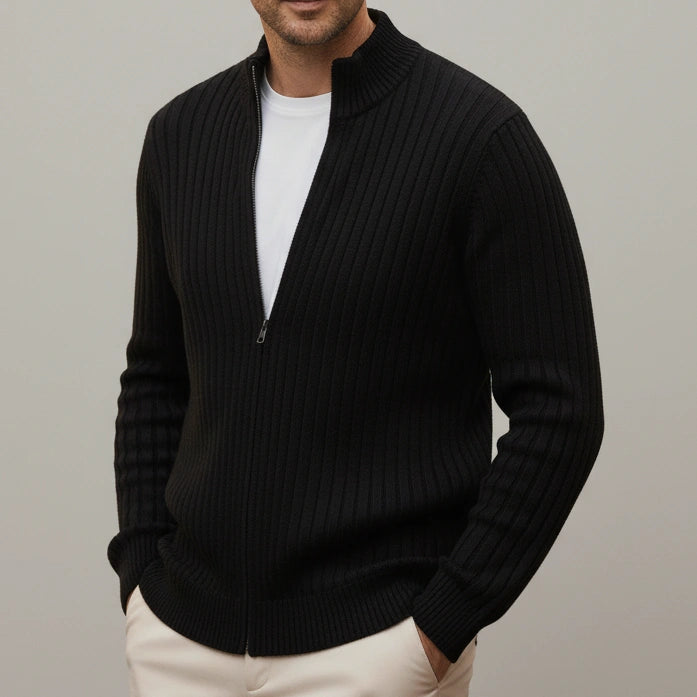 Veste en tricot Thorne (Cardigan zippé côtelé)