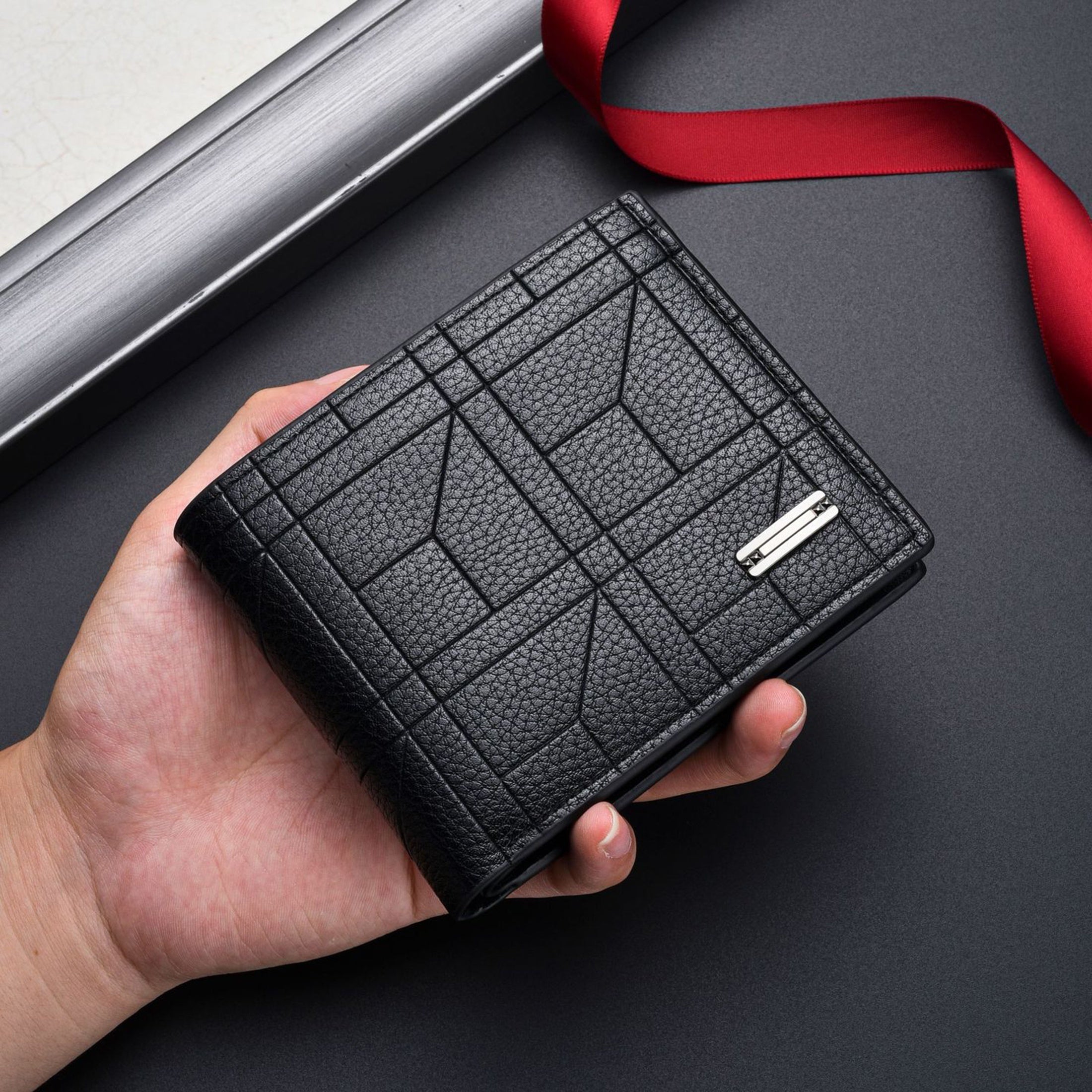 Portefeuille pour homme en cuir PU avec grande capacité et multiples emplacements pour cartes Cadeau parfait pour lui