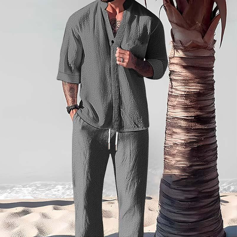 Ensemble estival Eton — Chemise en lin et pantalon