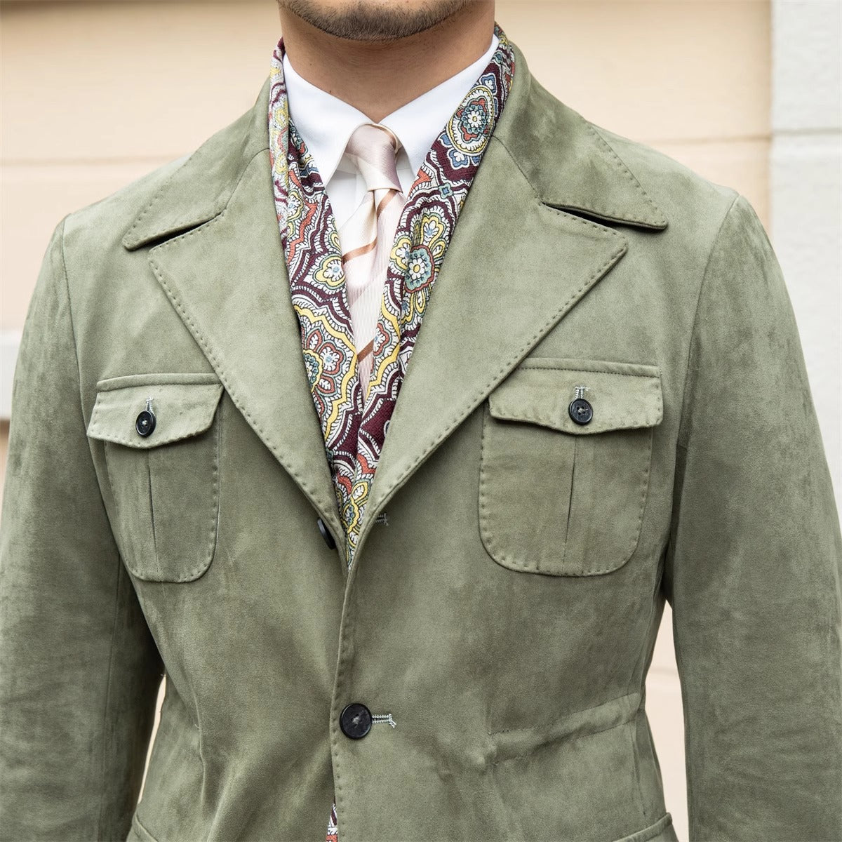 Veste col de costume Milan en suédine synthétique