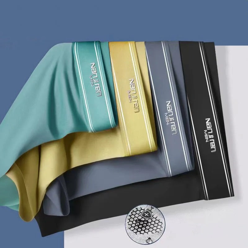 Lot de 4 boxers pour hommes en soie glacée, respirants et confortables