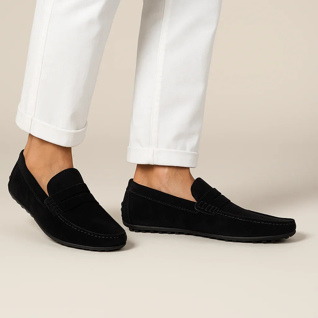 Mocassins en daim pour hommes style italien