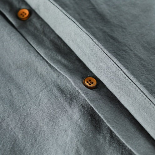 Chemise en lin Kenji Grandad-Collar