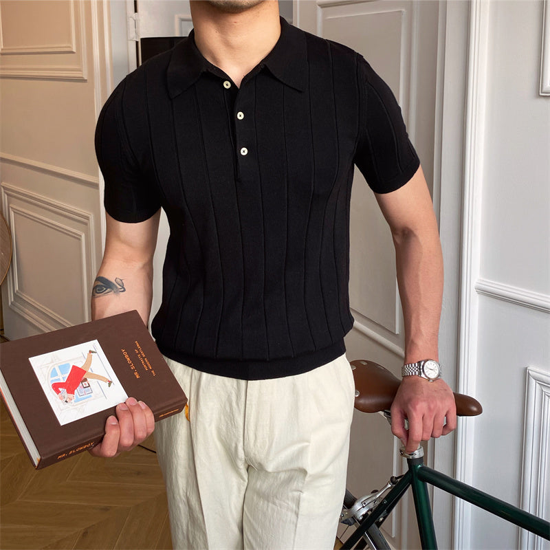 Polo tricoté élégance plissée