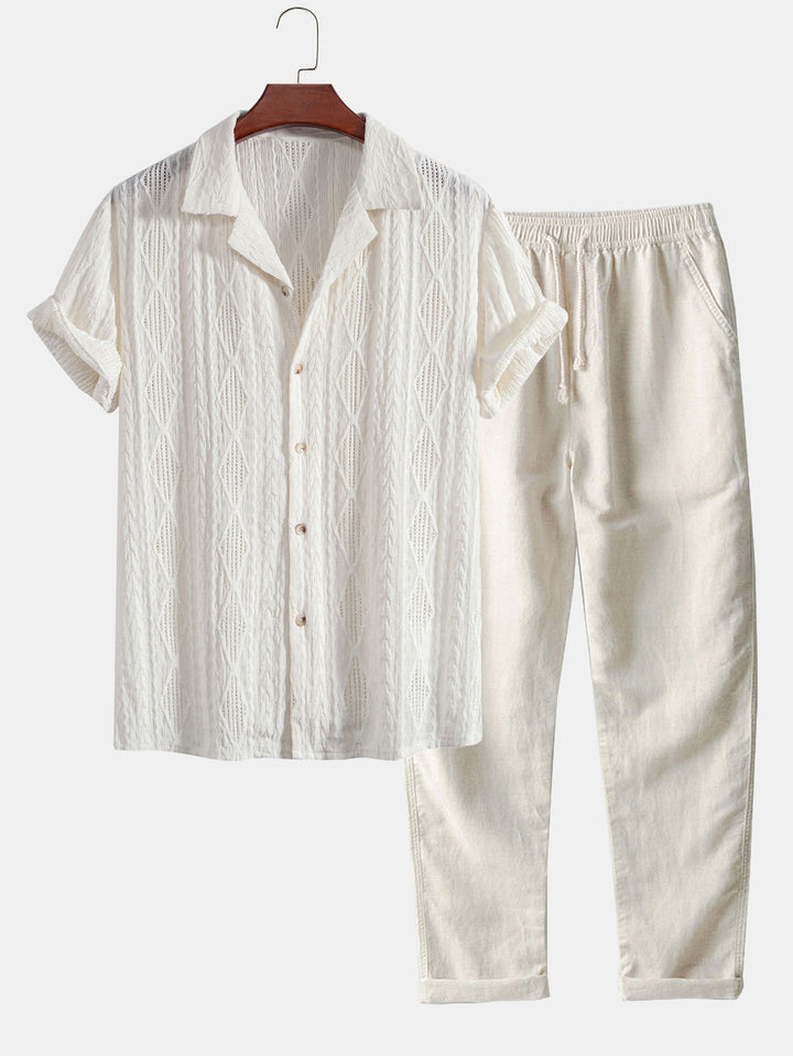 Kubanisches Hemd & Leinenhose mit geradem Bein