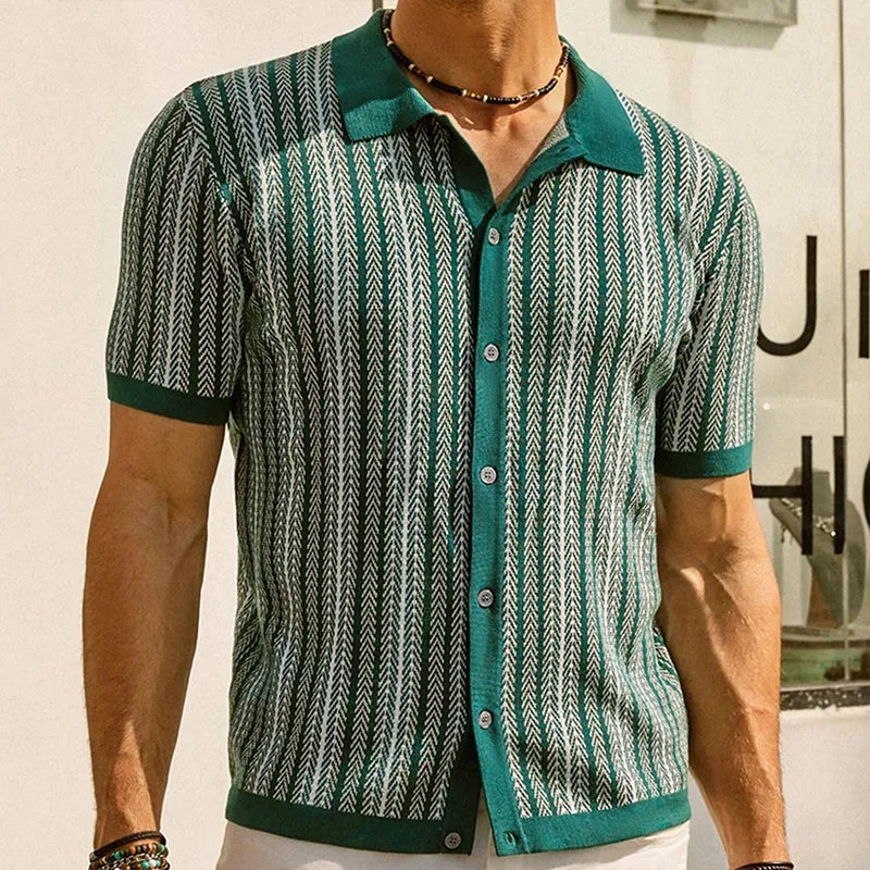 Polo piqué rayé — Rayure fine nautique