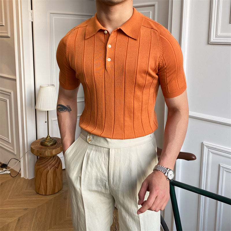 Polo tricoté élégance plissée