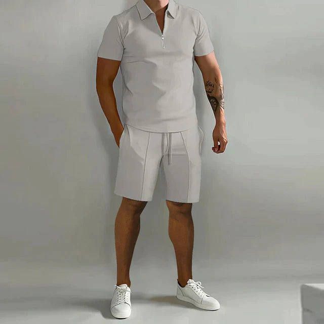 Baumwoll-Piqué-Polo & Twill-Shorts-Co-Ord