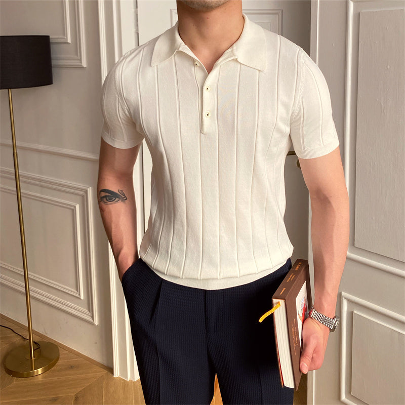 Polo tricoté élégance plissée