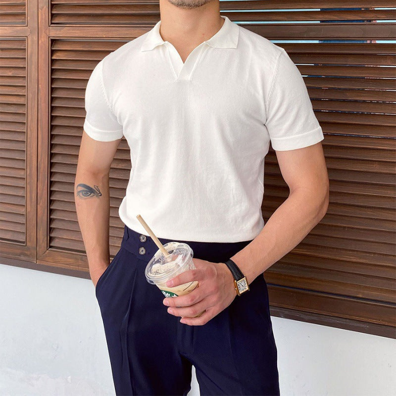 Old Money V-Kragen Polo-Shirt