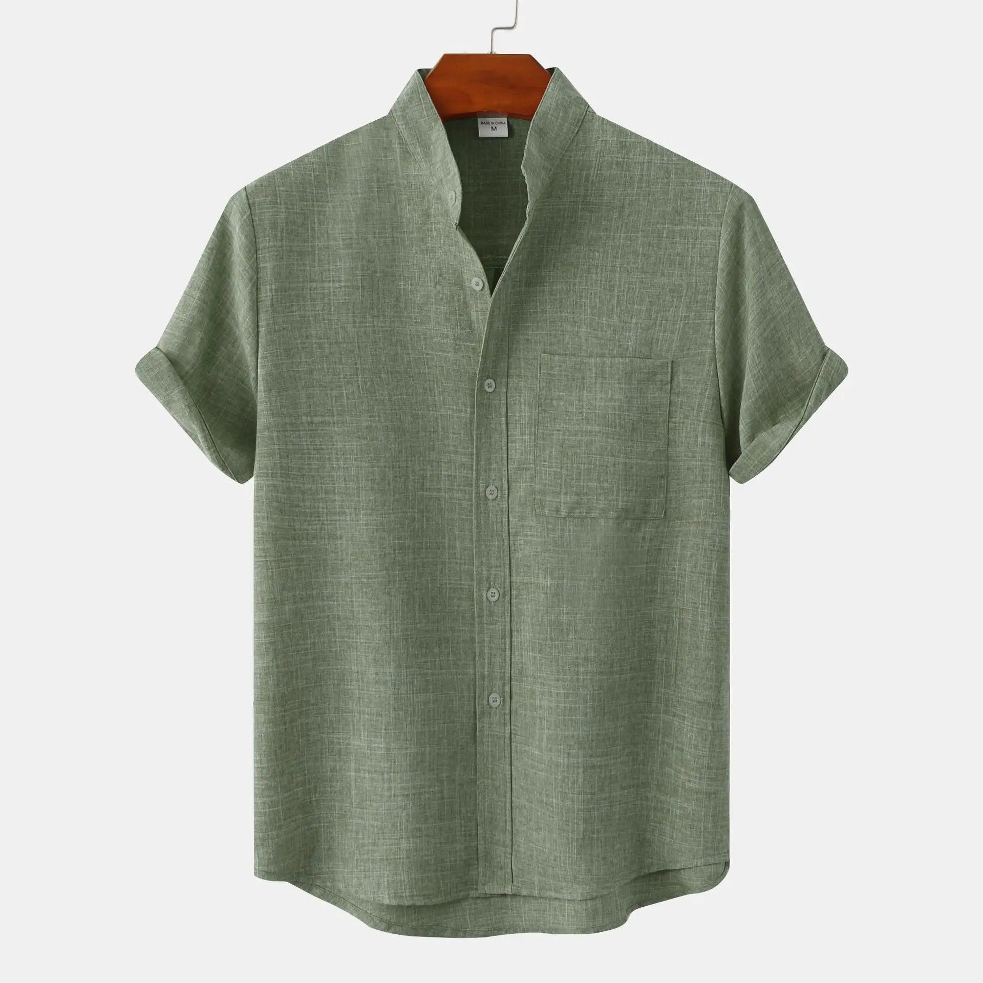 Chemise en lin pour homme style décontracté