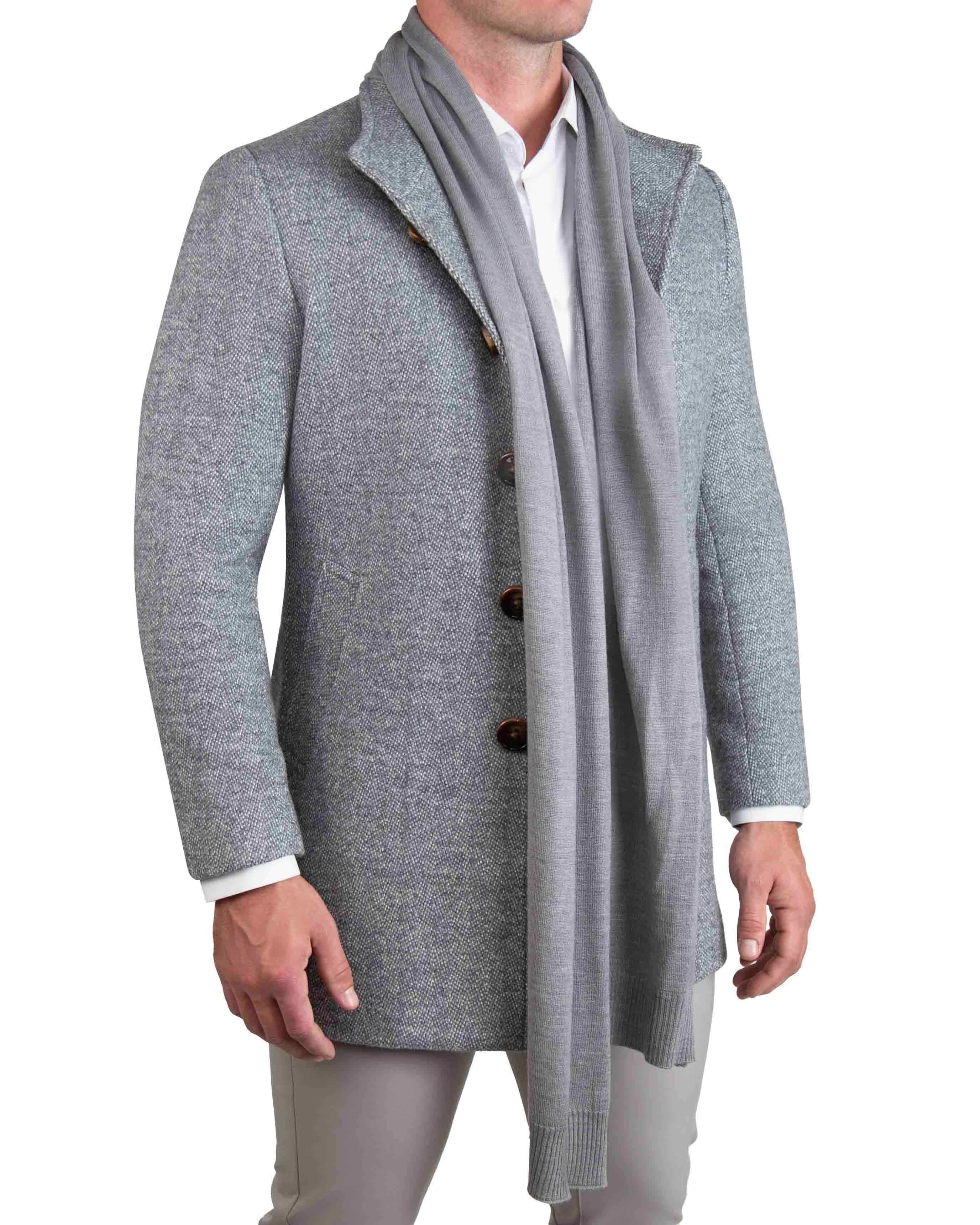 Écharpe en laine mérinos tricotée - gris