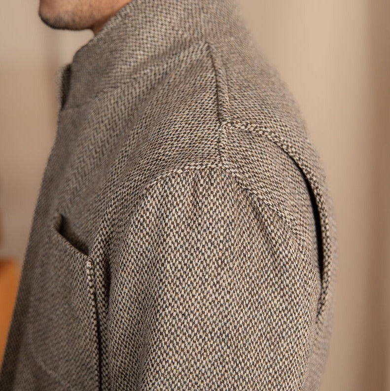 Veste de sport en chevron mélangé laine Eton