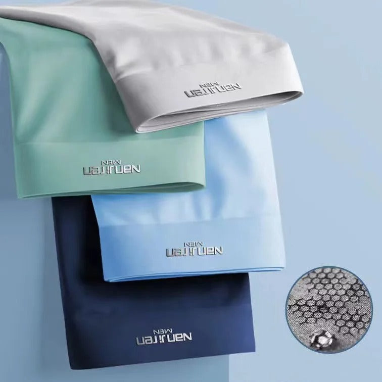 Lot de 4 boxers pour hommes en soie glacée, respirants et confortables