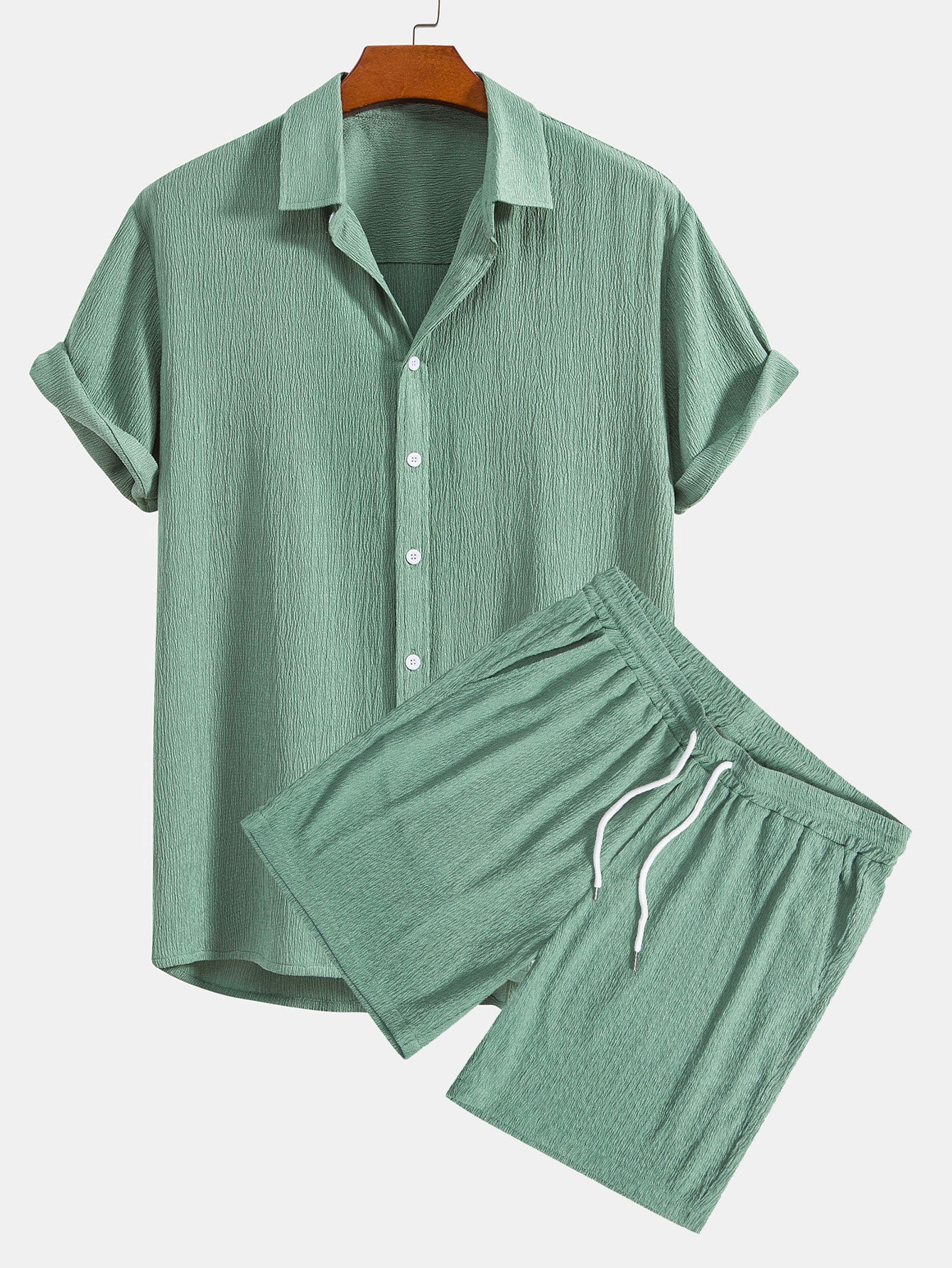 Ensemble polo à boutons et short avec cravate pour homme