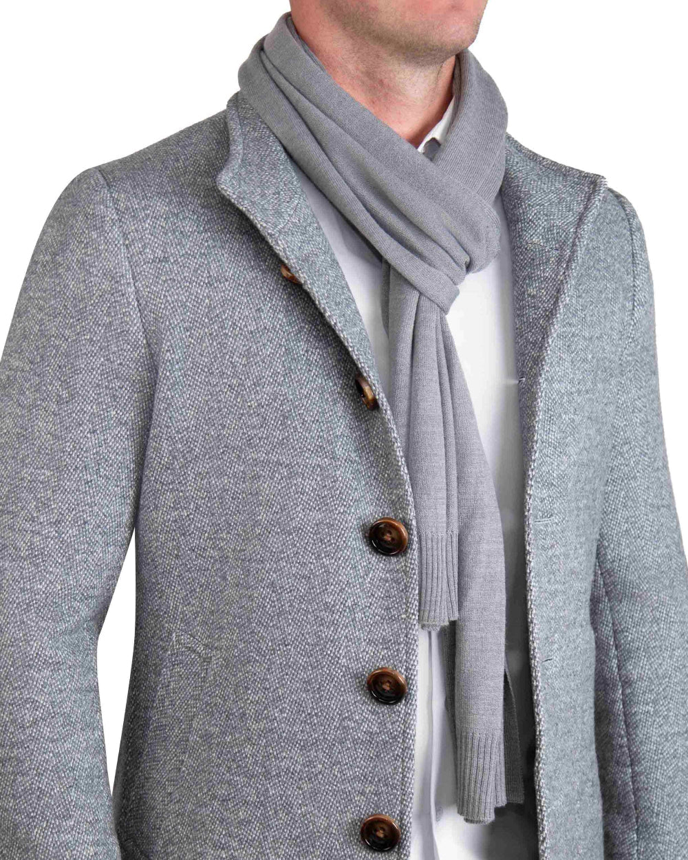 Écharpe en laine mérinos tricotée - gris