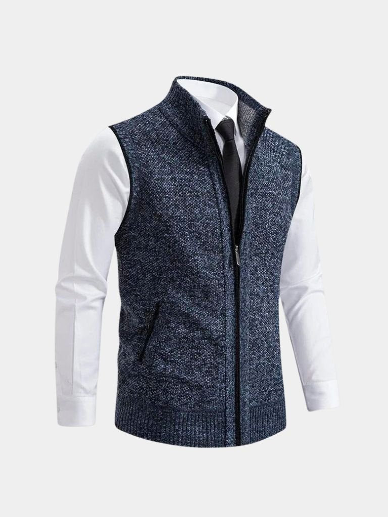 Elegante Strickweste mit durchgehendem Reißverschluss - Fayymont Co