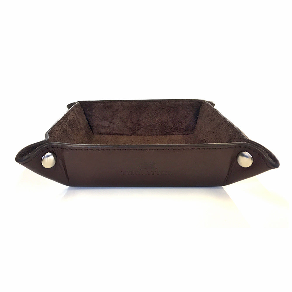 Le plateau valet Regent – cuir marron