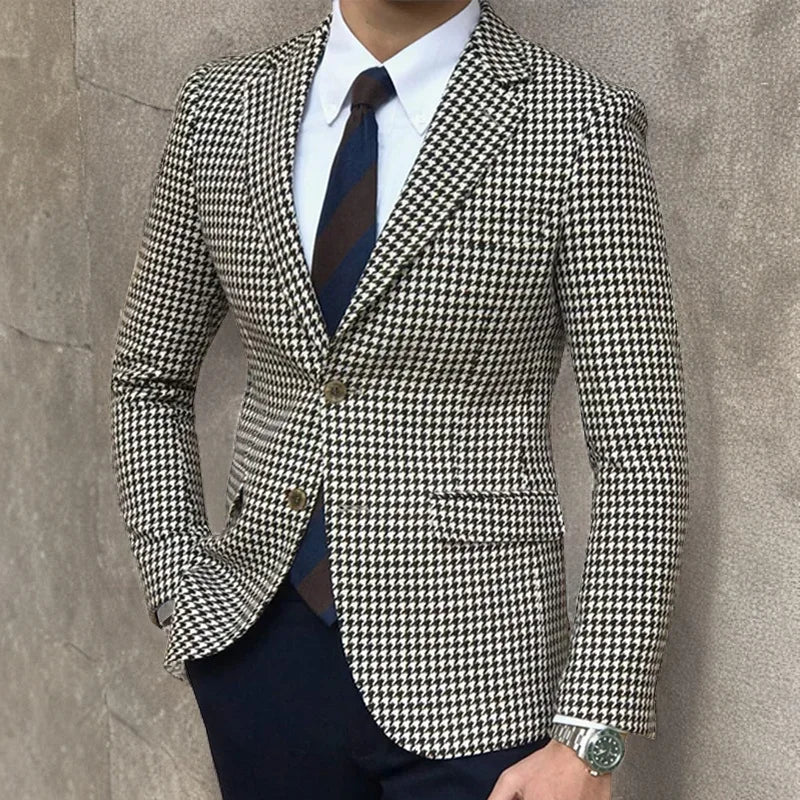 Blazer Héritage Pied-de-Poule — Coupe Ajustée