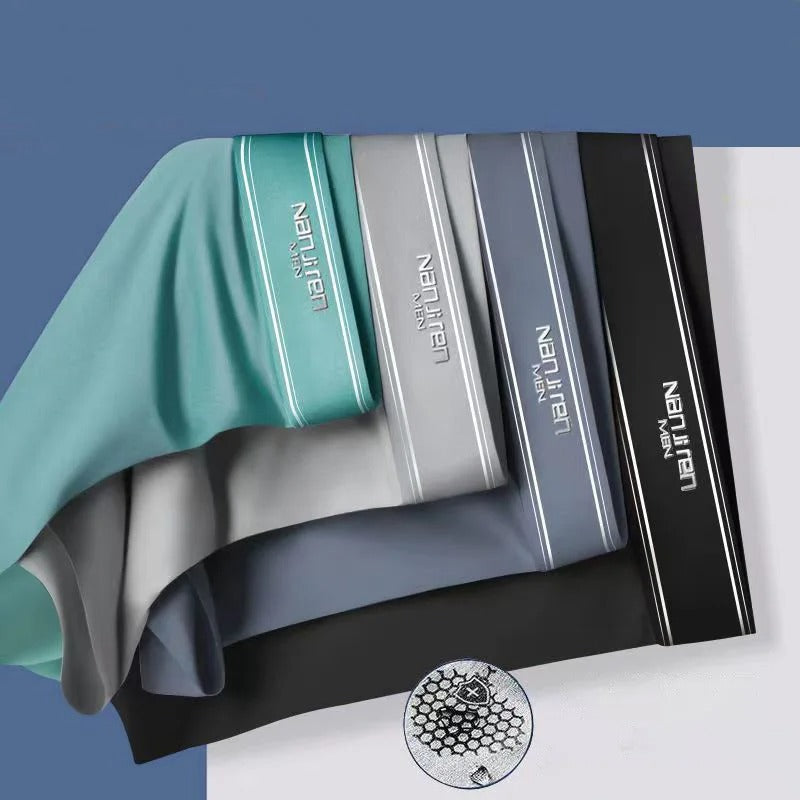 Lot de 4 boxers pour hommes en soie glacée, respirants et confortables