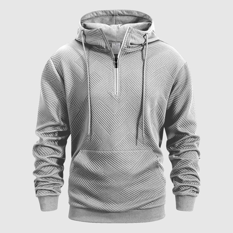 QuarterZip Hoodie mit strukturiertem Muster