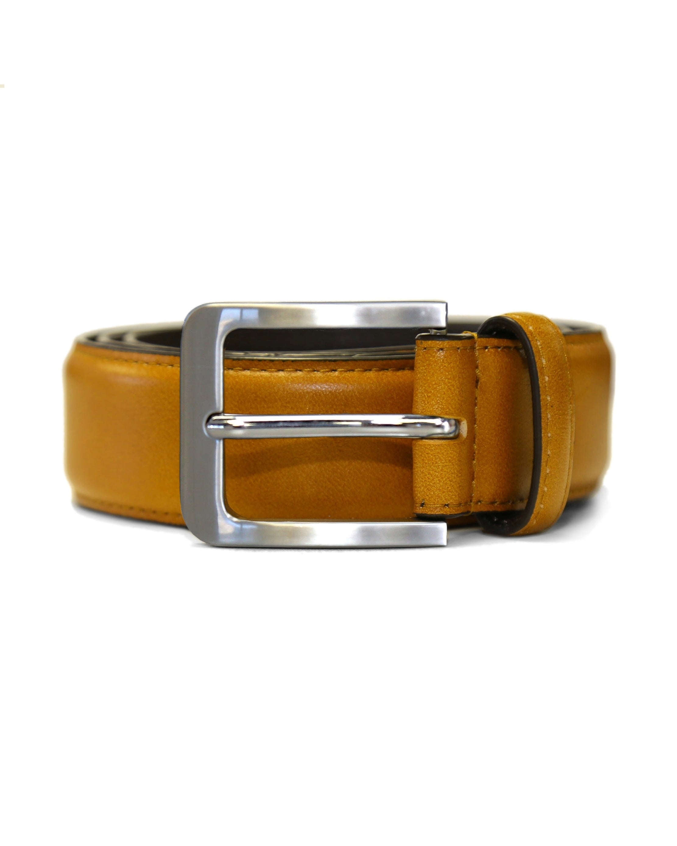 Ceinture en cuir pleine fleur - Marron clair