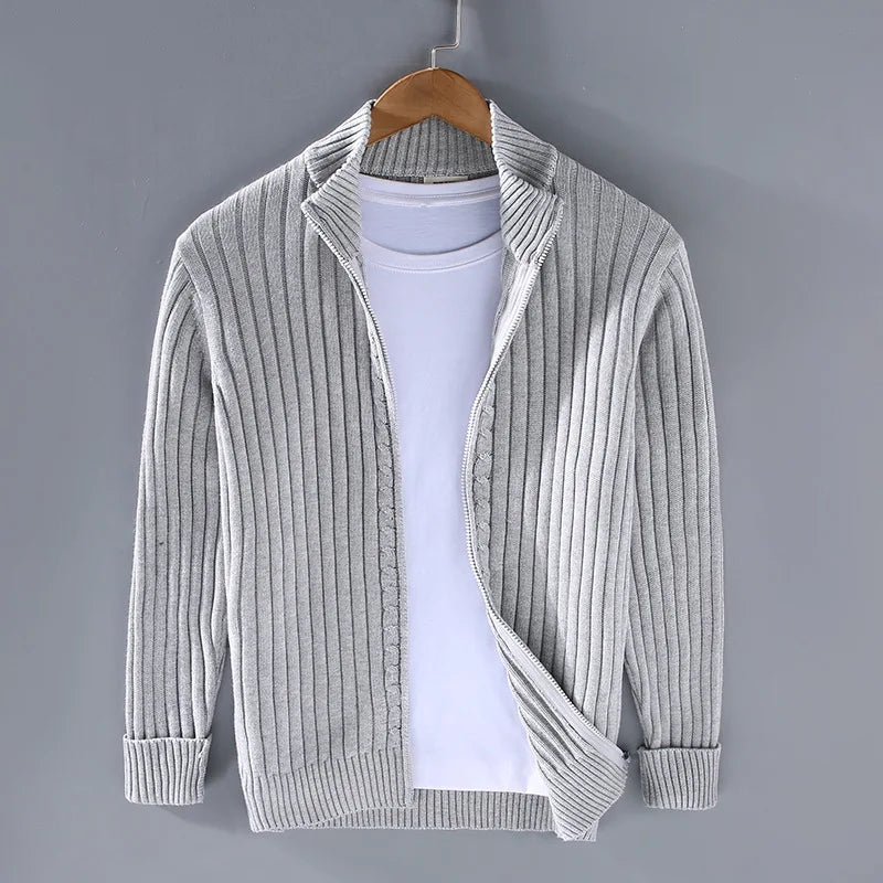Thorne Strickjacke (Rippstrick-Zip-Kardigan)
