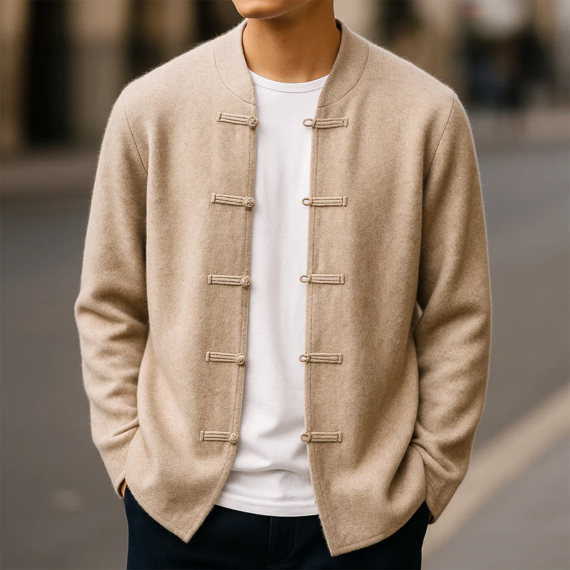 Cashmere Atelier Mandarin Collar Cardigan